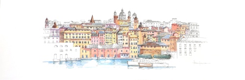 Patrizia Abbondanza - Genova vista dal mare 110x37 - ESEMPIO